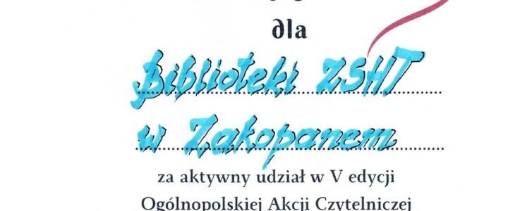 V Edycja Ogólnopolskiej Akcji Czytelniczej „Czytamy z Sercem”